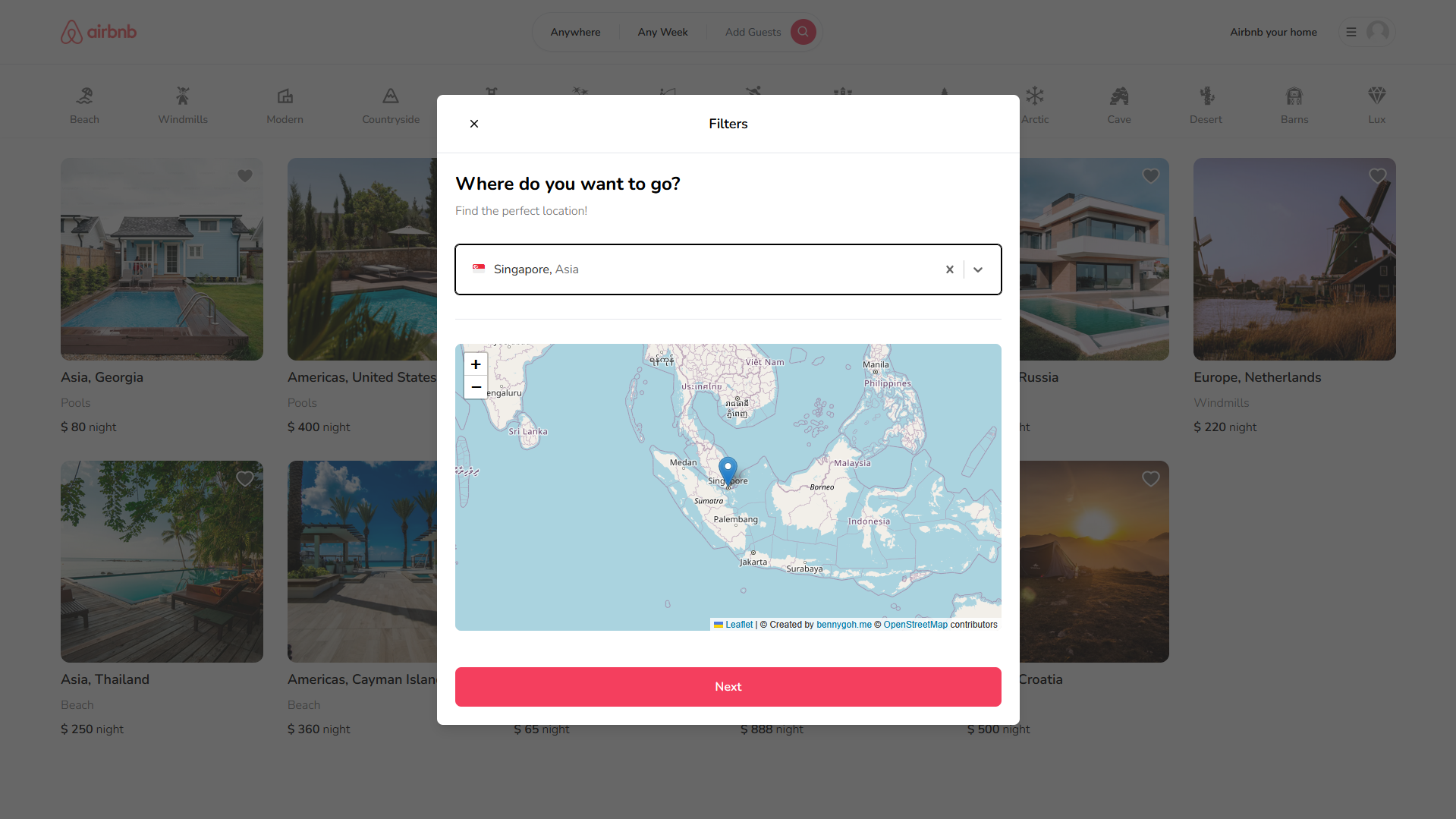 Interactive Map and Advanced Search